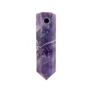 Amethyst Point 6 Polished Sides Pendant with 2 mm Hole