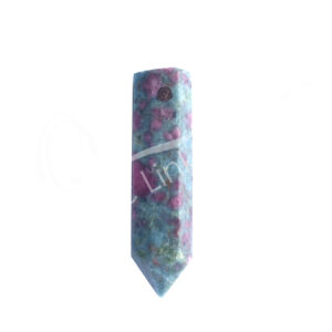 Blue Kyanite with Ruby Point Pendant with 2 mm Hole