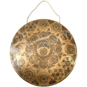Flower of life and Chakra symbol Gong with Mallet