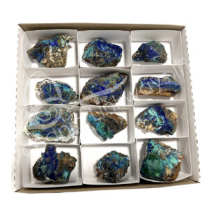 SPECIMEN - AZURITE/MALACHITE (BOX OF 12 PCS) 2-3"