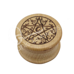 Wood Grinder for Herbs with Engraved Pentacle