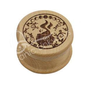Wood Grinder for Herbs with Engraved Cauldron