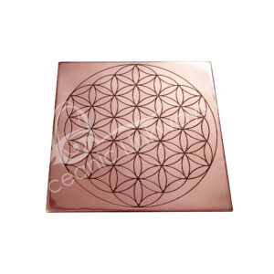 Copper Crystal Grid with Flower of Life Design