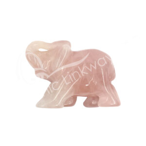 Rose Quartz Elephant Carving