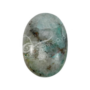 Polished Quartz with Chrysocolla Palm Stone