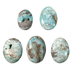 Polished Blue Aragonite Palm Stone
