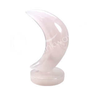 Polished Pink Calcite on Stand Moon