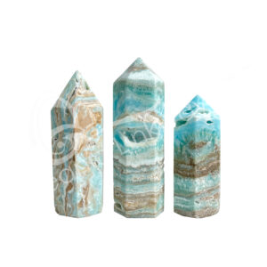Polished Blue Aragonite Obelisk 6 Sides