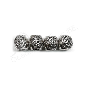 (CLOSE OUT) BEADS - METAL ROSE (PK 10) 8MM