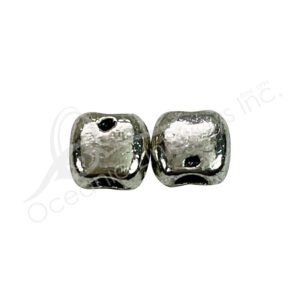 (CLOSE OUT) BEADS - METAL POLISHED SQUARE (PK 33) 7MM