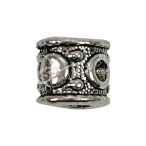 (CLOSE OUT) BEADS - METAL TUBE WITH MOONS (PK 10) 8 MM L X 9 MM DIA