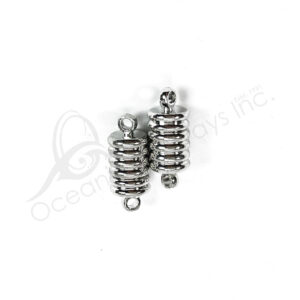 (CLOSE OUT) BEADS - METAL SPRING SHAPE DOUBLE LOOPS MAGNETIC (PK 4) 19 MM L