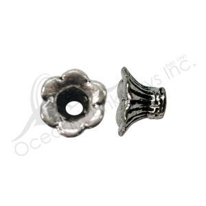 (CLOSE OUT) BEADS - METAL OPEN FLOWER TUBE (PK 20) 1 CM D X 7 MM L