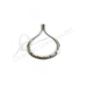 (CLOSE OUT) BEADS - METAL TEARDROP W/4 HOLES AT BOTTOM (PK 8) 3 CM W