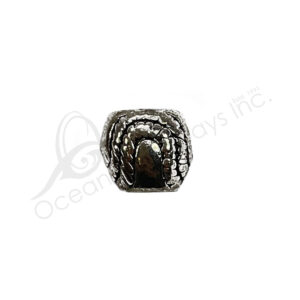 (CLOSE OUT) BEADS - METAL ROUNDED WITH ROPE DESIGN (PK 10) 9 MM L X 8 mm D