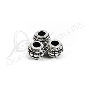 (CLOSE OUT) BEADS - METAL SPACER WITH DOTS (PK 20) 5 MM L X 6 MM D