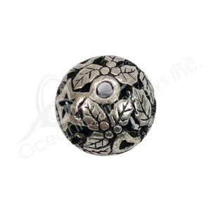 (CLOSE OUT) BEADS - METAL ROUND OPEN LEAVES, HEART AND MOON DESIGN (PK 2) 17 MM L