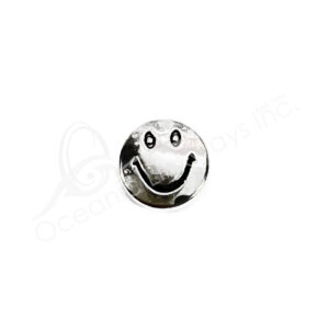 (CLOSE OUT) BEADS - METAL ROUND FLAT SMILY FACE (PK 20) 9 MM D X 3 MM T