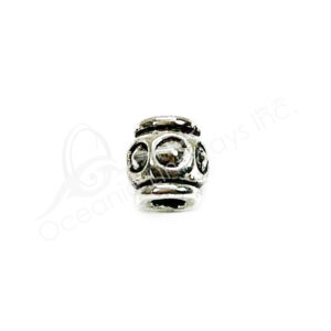 (CLOSE OUT) BEADS - METAL TUBE WITH SPIKES (PK 30) 7 MM L X 5 MM D
