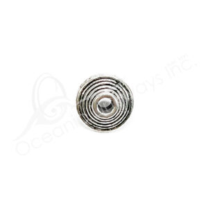 (CLOSE OUT) BEADS - METAL CONE WITH STRIPES (PK 18 ) 1 CM D X 6 MM T