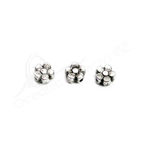 (CLOSE OUT) BEADS - METAL SMALL FLOWER (PK 70) 5 MM L X 3 MM T