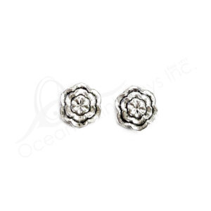 (CLOSE OUT) BEADS - METAL FLOWER (PK 20) 1 CM D X 3 MM T