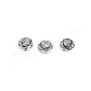 (CLOSE OUT) BEADS - METAL ROSE (PK 12) 1 CM D X 3 MM T