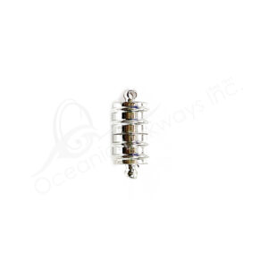 (CLOSE OUT) BEADS - METAL TUBE WITH LOOPS AT TOP AND BOTTOM (PK 4) 18 MM L X 7 MM D