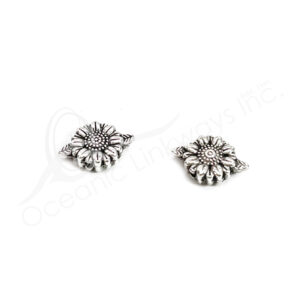 (CLOSE OUT) BEADS - METAL SUNFLOWER (PK 12) 8 MM D X 3 MM T