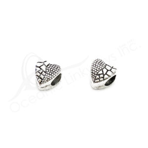 (CLOSE OUT) BEADS - METAL HEART (PK 14) 8 MM L X 7 MM T