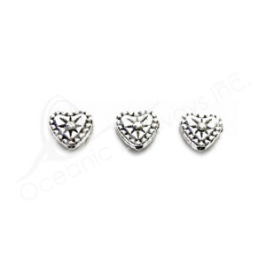 (CLOSE OUT) BEADS - METAL HEART (PK 32) 7 MM W X 3 MM T