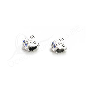 (CLOSE OUT) BEADS - METAL TEDDY BEAR FACE (PK 18) 9 MM W X 6 MM T