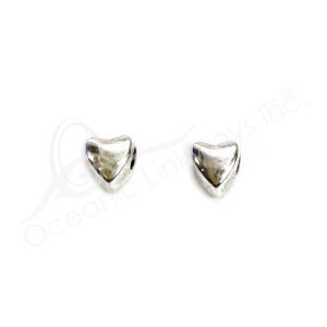 (CLOSE OUT) BEADS - METAL SHINY HEART (PK 20) 7 MM W X 8 MM T