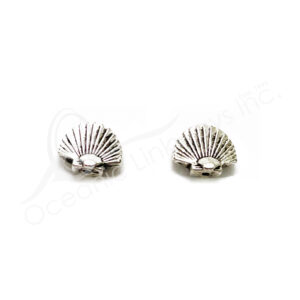 (CLOSE OUT) BEADS - METAL SHELL (PK 14) 11 MM L X 3 MM T