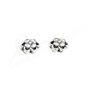 (CLOSE OUT) BEADS - METAL DOUBLE FLOWER (PK 12) 13 MM D X 3 MM T