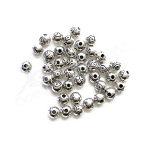 (CLOSE OUT) BEADS - METAL ROUND WITH EYE (PK 40) 5 MM