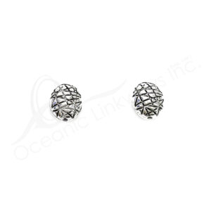 (CLOSE OUT) BEADS - METAL OVAL WITH ABSTRACT LINES (PK 20) 1 CM L X 5 MM T