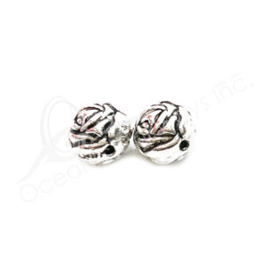(CLOSE OUT) BEADS - METAL ROSE (PK 11) 1 CM D X 8 MM T