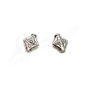 (CLOSE OUT) BEADS - METAL DIAMOND SHAPE (PK 20) 1 CM X 3 MM T