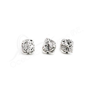 (CLOSE OUT) BEADS - METAL ROCK IMITATION (PK 14) 11 MM L X 5 MM T