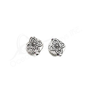 (CLOSE OUT) BEADS - METAL 4 PETALS FLOWER (PK 12) 13 MM D X 3 MM T