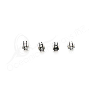 (CLOSE OUT) BEADS - METAL TUBE WITH DOTS LINE (PK 48) 5 MM D X 4 MM L
