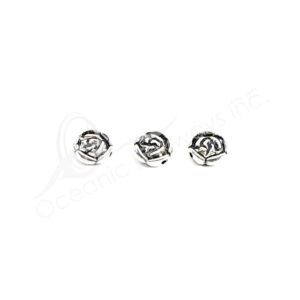 (CLOSE OUT) BEADS - METAL ROSE (PK 24) 9 MM D X 3 MM T