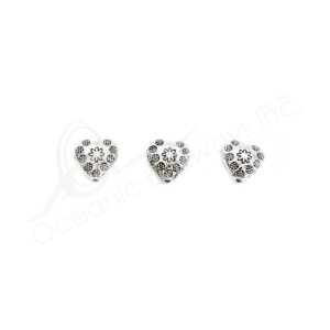 (CLOSE OUT) BEADS - METAL HEART (PK 20) 1 CM L X 3 MM T