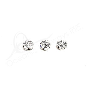 (CLOSE OUT) BEADS - METAL HIBISCUS (PK 16) 9 MM D X 3 MM T