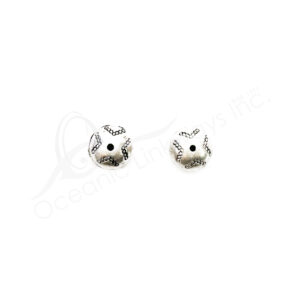 (CLOSE OUT) BEADS - METAL BALL WITH CROSS (PK 10) 1 CM D X 8 MM T