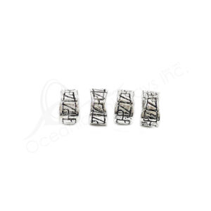 (CLOSE OUT) BEADS - METAL THICK RING ABSTRACT DESIGN (PK 4) 1 CM D X 5 MM T