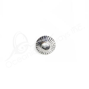 (CLOSE OUT) BEADS - METAL CONE WITH STRIPES (PK 10) 1 CM D X 6 MM T