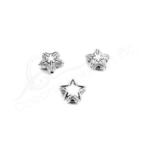 (CLOSE OUT) BEADS - METAL STAR (PK 20) 1 CM W X 4 MM T