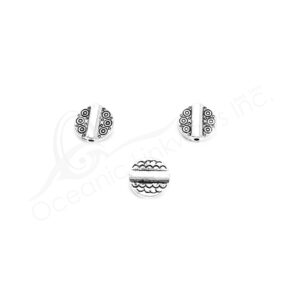 (CLOSE OUT) BEADS - METAL FLAT ROUND WITH TUBE (PK 26) 1 CM D X 2 MM T